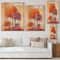 Designart - Colourful Trees Impression I - Traditional Print on Natural Pine Wood